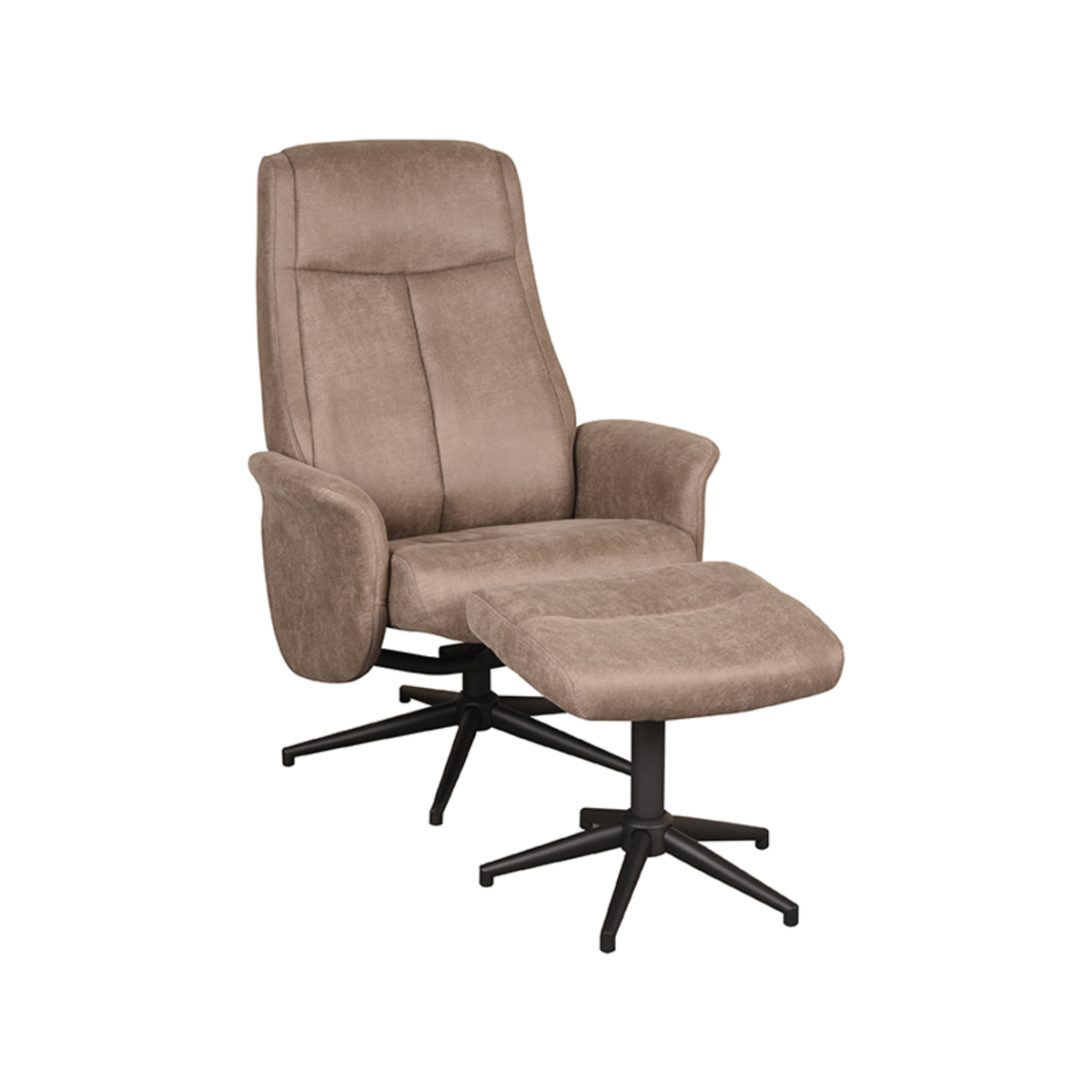 Fauteuil I_Bergen - Relaxfauteuil - Armleuning - Taupe - Bruin - Micro Suede - Modern - LABEL51