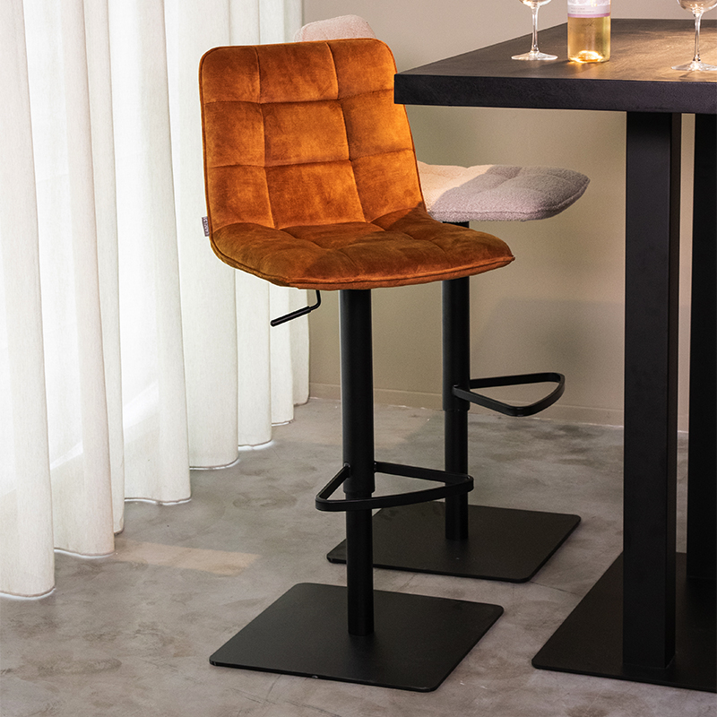 Barkruk I_Juul - Zonder armleuning - Gaslift - Oker - GEEL - - Retro - LABEL51