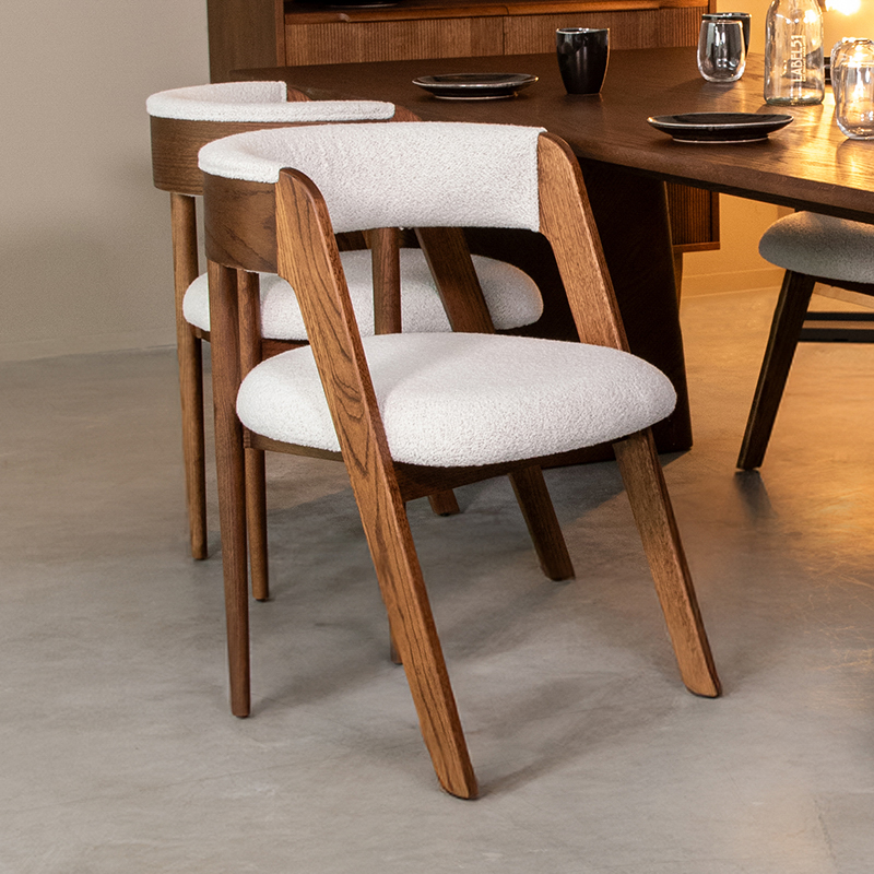 Eetkamerstoel I_Sasha - Zonder armleuning - Ecru - WIT - - Minimalistisch - LABEL51