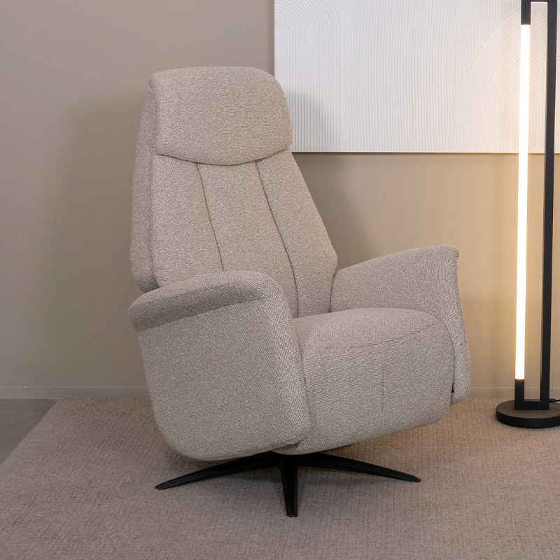 Fauteuil I_Oslo - Elektrisch - Draaibaar - Armleuning - Naturel Beige - Royal Boucle - Landelijk - LABEL51