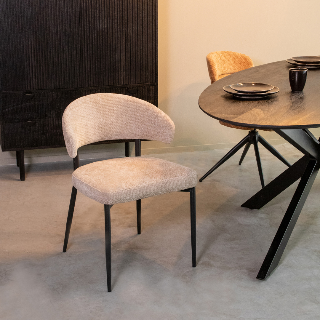 Eetkamerstoel I_Bliss - Armleuning - Clay - Bruin - Elite - Landelijk - LABEL51