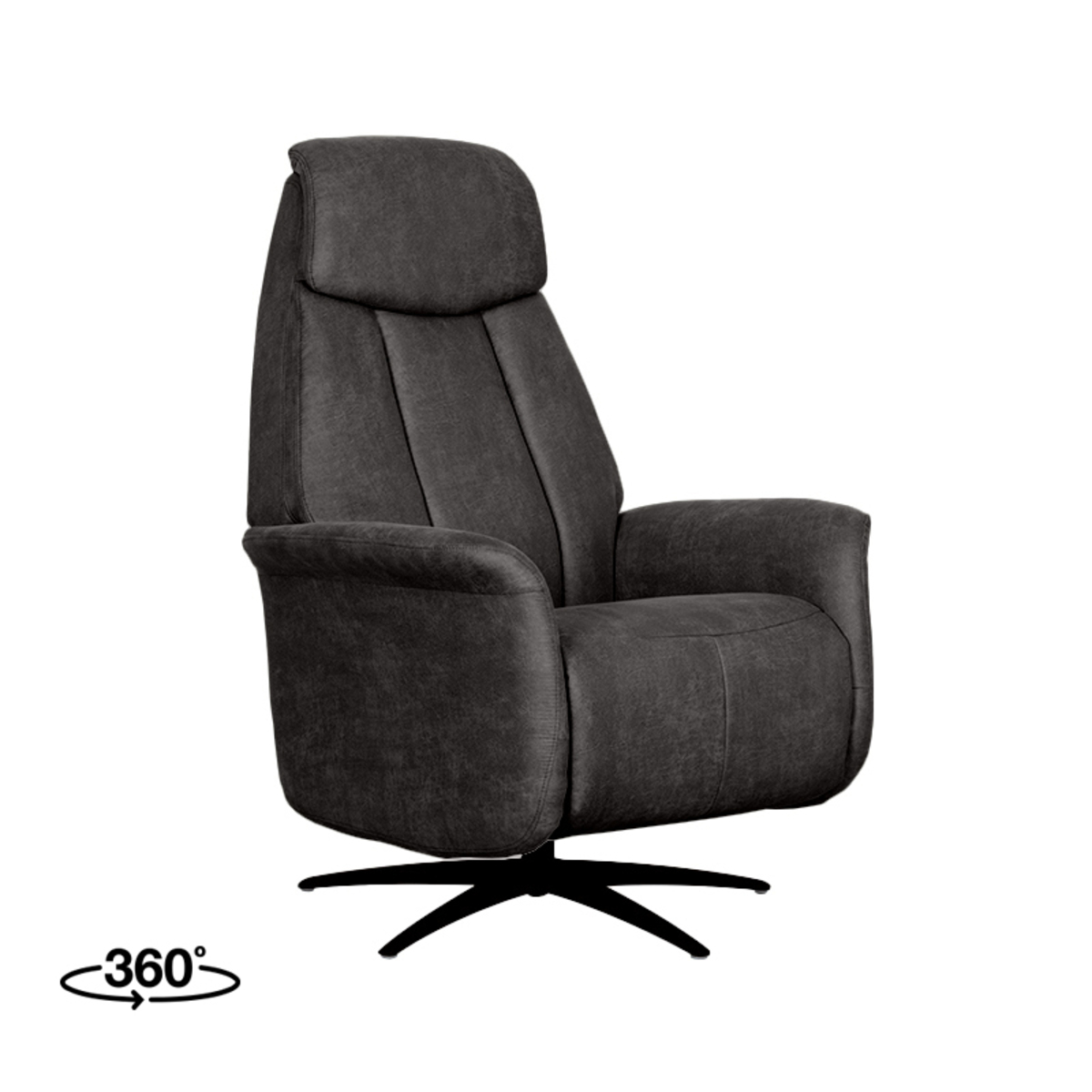 Fauteuil I_Oslo - Elektrisch - Draaibaar - Armleuning - Antraciet - GRIJS - - Modern - LABEL51