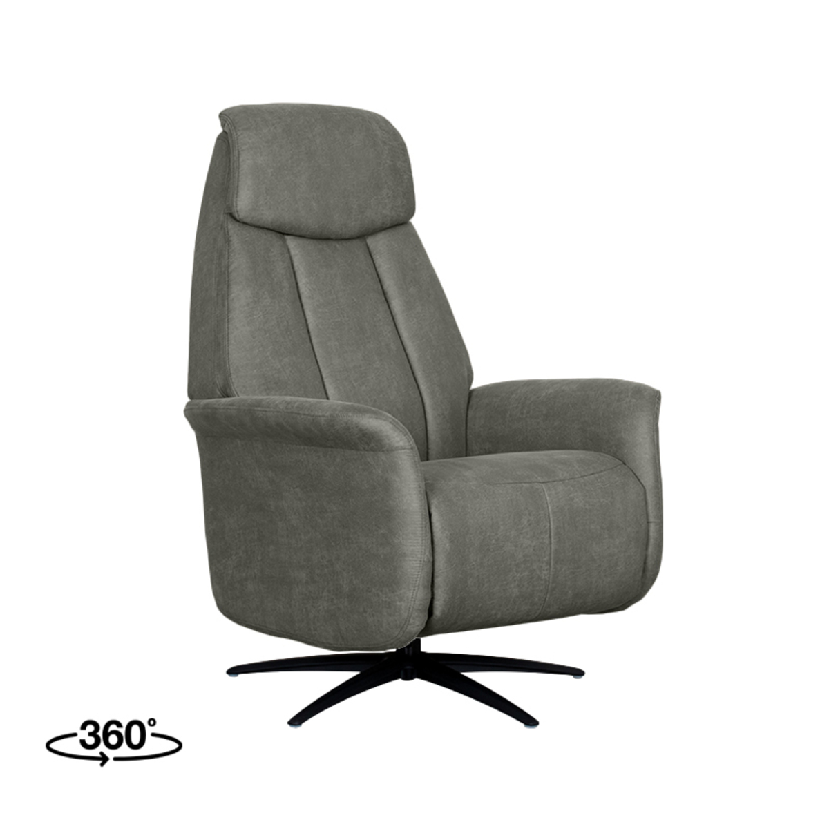 Fauteuil I_Oslo - Elektrisch - Draaibaar - Armleuning - Taupe - BRUIN - Micro Suede - Modern - LABEL51