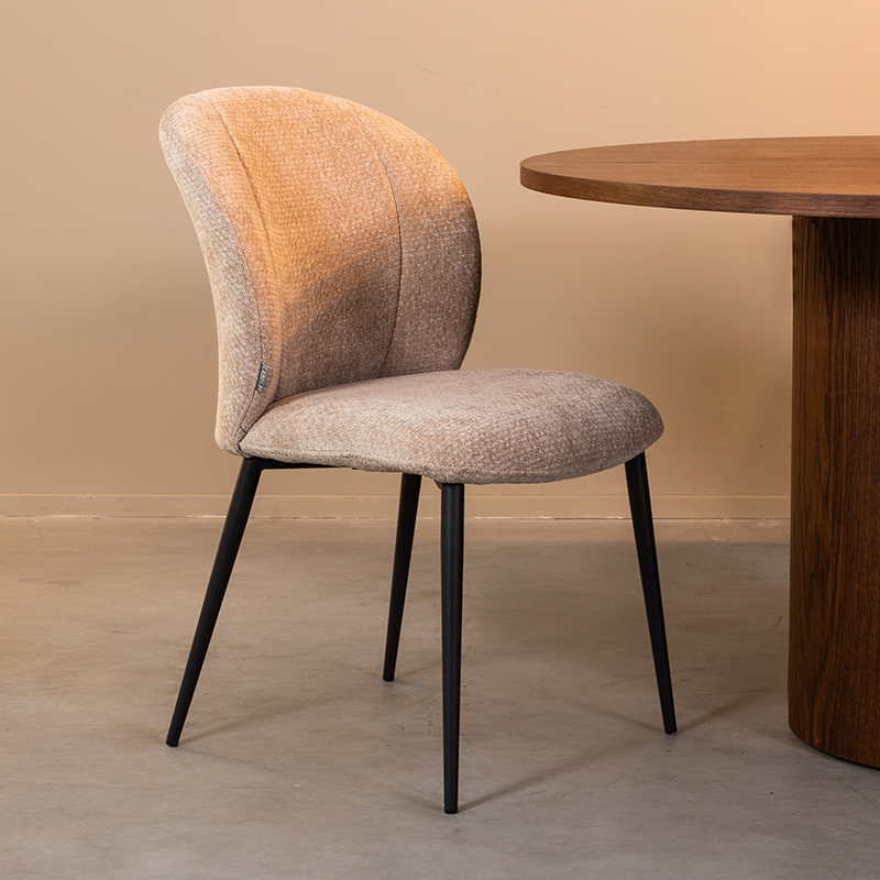 Eetkamerstoel I_Vino - Zonder armleuning - Clay - BRUIN - - Landelijk - LABEL51