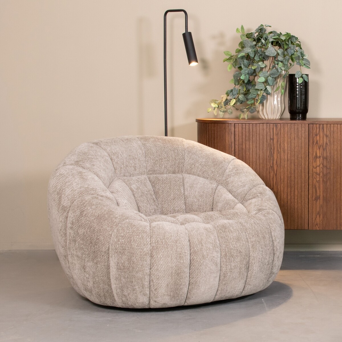 Fauteuil I_Cloud - Draaibaar - Armleuning - Stone - GRIJS - Elite - Modern - LABEL51