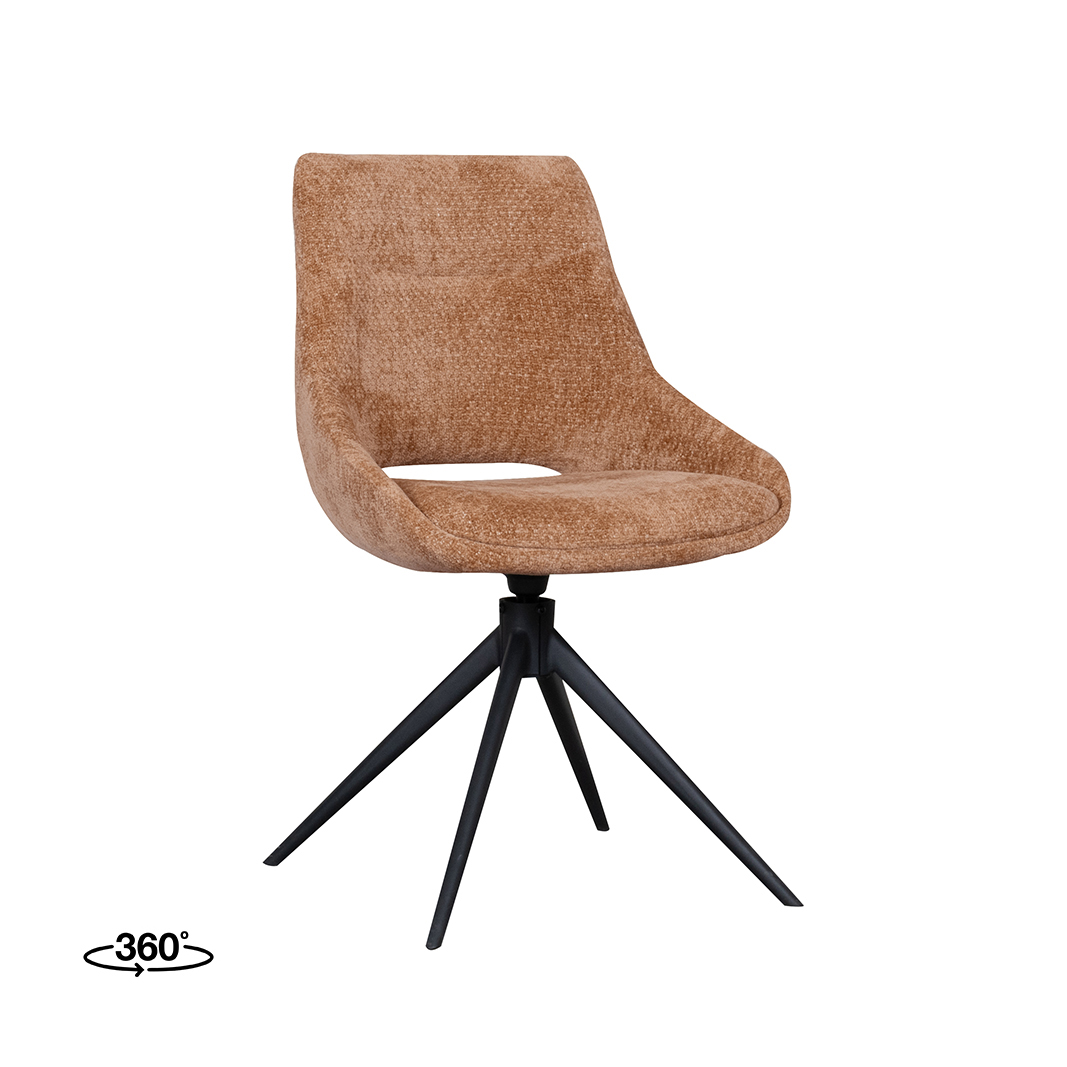 Eetkamerstoel I_Marlow - Zonder armleuning - Cognac - Bruin - Elite - Modern - LABEL51