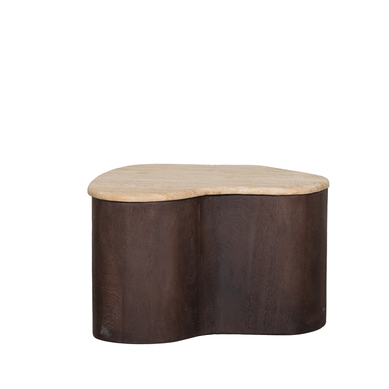 Salontafel I_Davi - Organisch - Espresso - BRUIN - Travertin - Minimalistisch - LABEL51