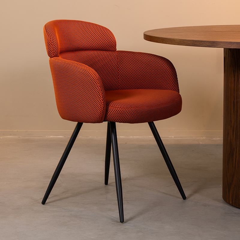 Eetkamerstoel I_Dinner - Armleuning - Rust - Oranje - Breathe - Design - LABEL51