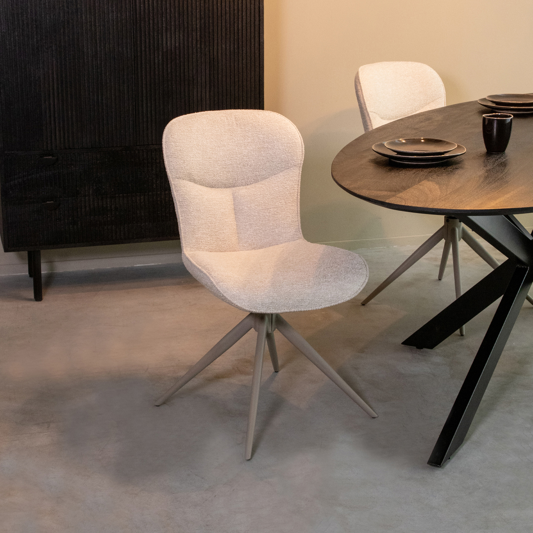 Eetkamerstoel I_Thorben - Zonder armleuning - Naturel Beige - Canyon - Scandinavisch - LABEL51