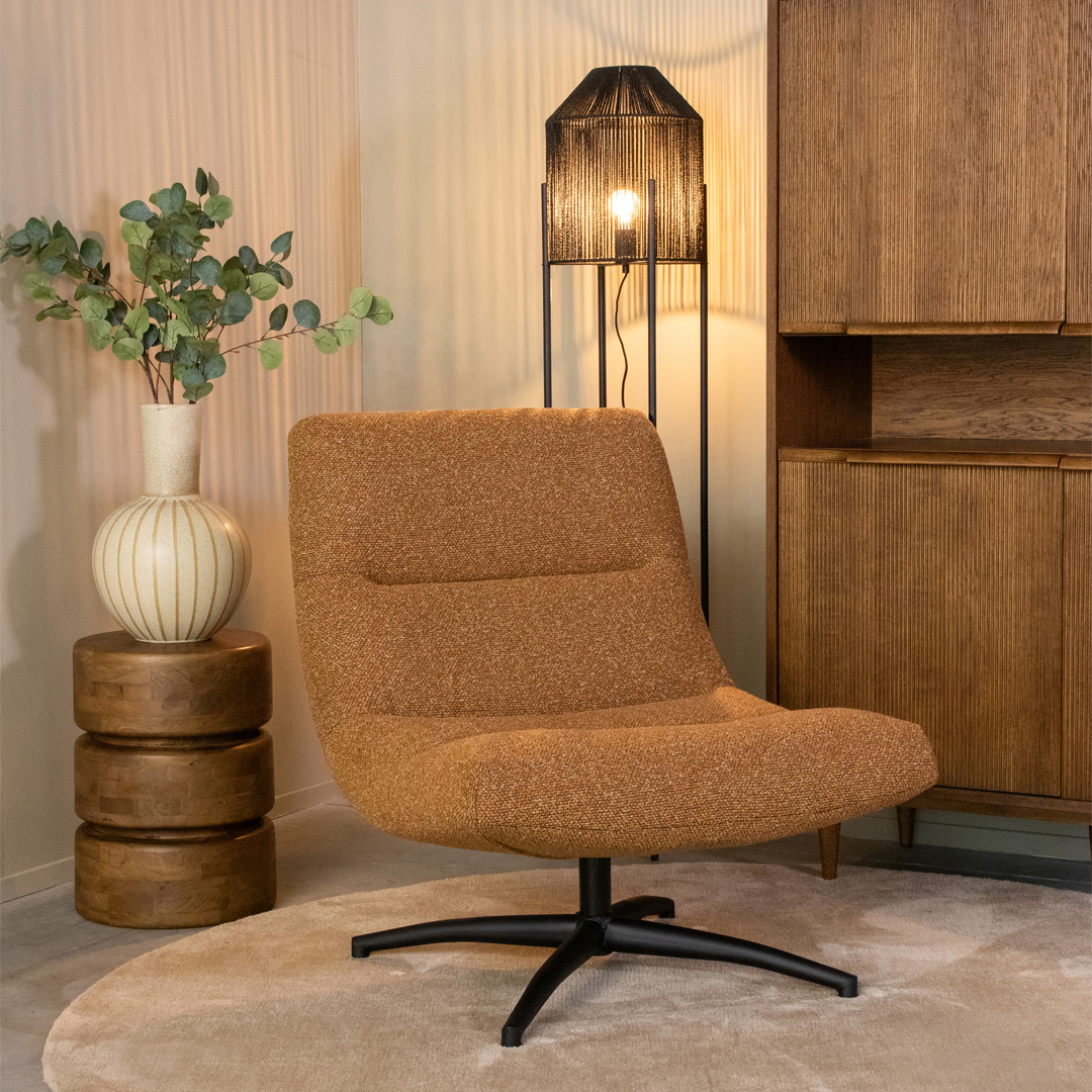 Fauteuil I_Calix - Zonder armleuning - Coral - Oranje - Royal Boucle - Modern - LABEL51