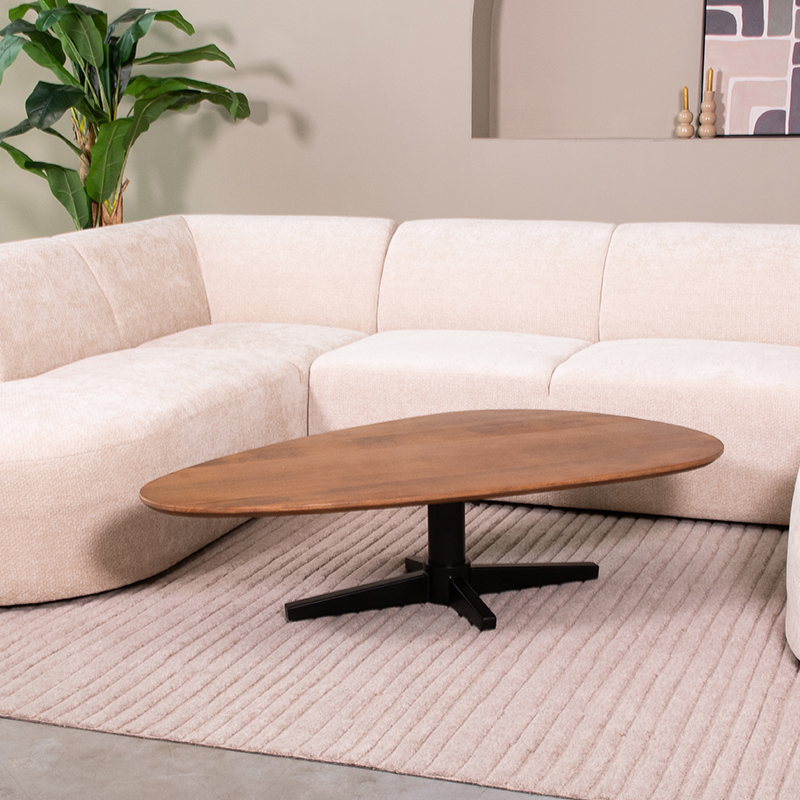 Salontafel I_Rosie - Ovaal - Nature Smooth - BRUIN - Mangohout - Landelijk - LABEL51