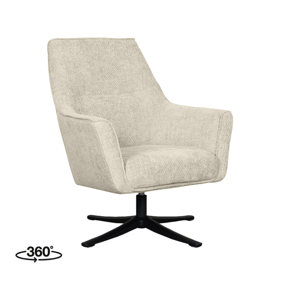 Fauteuil I_Tod - Draaibaar - Armleuning - Naturel Beige - Elite - Minimalistisch - LABEL51