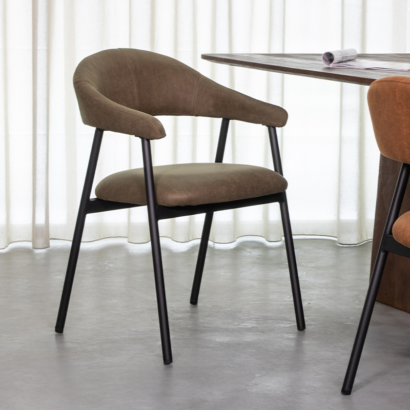 Eetkamerstoel I_Amaze - Armleuning - Moss - Groen - Micro Suede - Modern - LABEL51