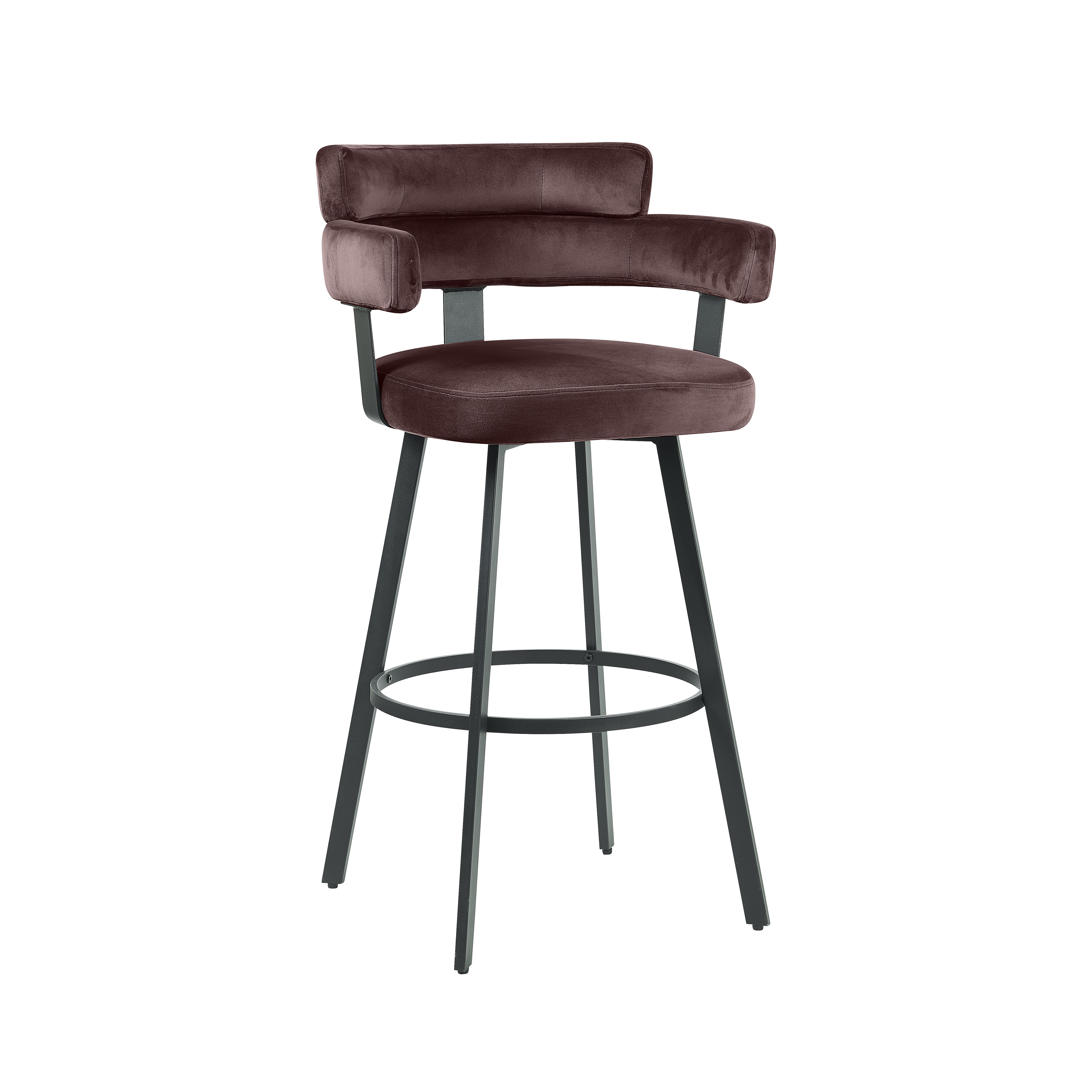 Barkruk I_Bardio - Armleuning - Hoog - Taupe - Bruin - Fluweel - Landelijk - LABEL51