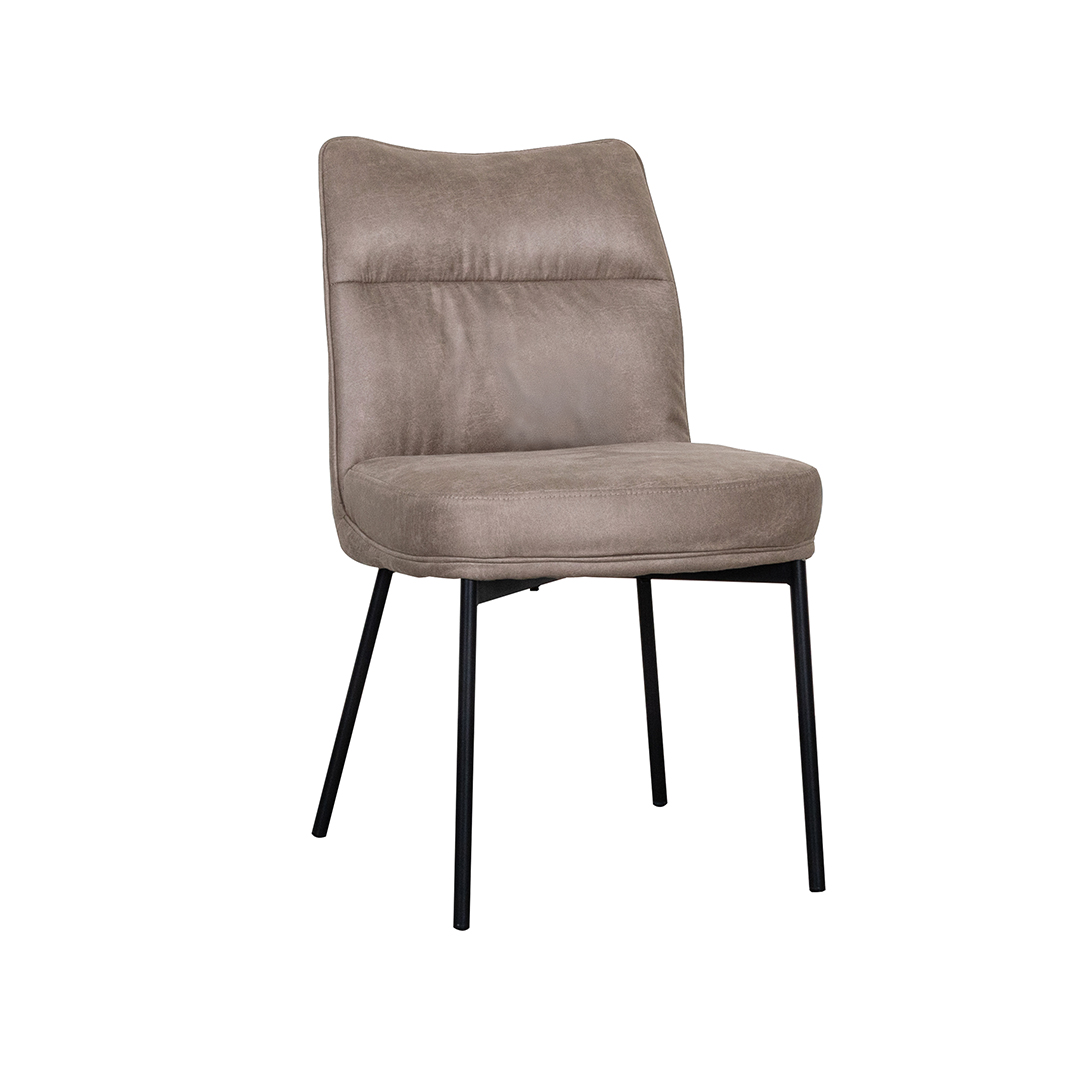 Eetkamerstoel I_Lennon - Zonder armleuning - Taupe - Bruin - Micro Suede - Modern - LABEL51