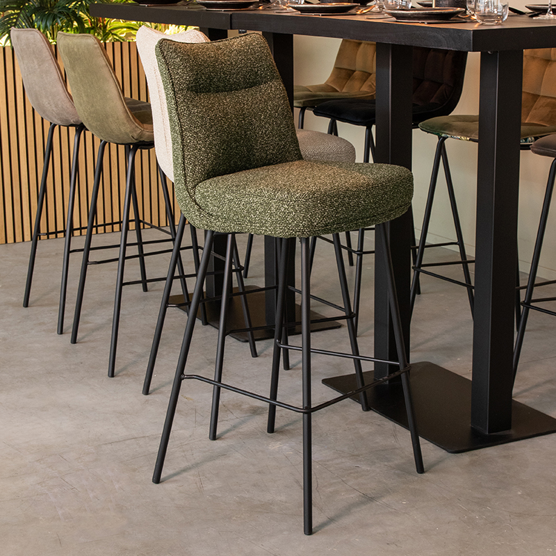 Eetkamerstoel I_Lennon - Zonder armleuning - Forest - Groen - Royal Boucle - Modern - LABEL51