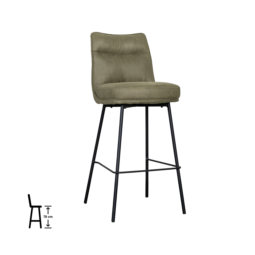 Eetkamerstoel I_Lennon - Zonder armleuning - Moss - GROEN - Micro Suede - Modern - LABEL51