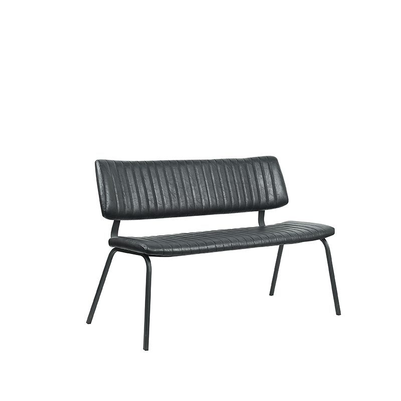 Eetkamerbank I_Gusto - Zwart - Kunstleder - Industrieel - LABEL51