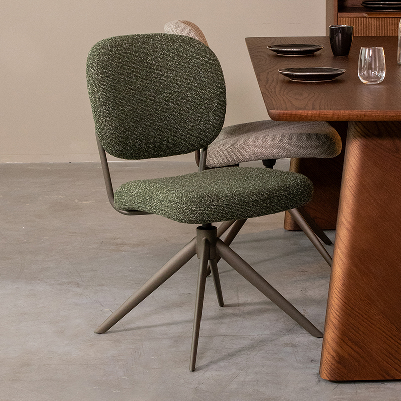 Eetkamerstoel I_Geneva - Zonder armleuning - Forest - Groen - Royal Boucle - Design - LABEL51