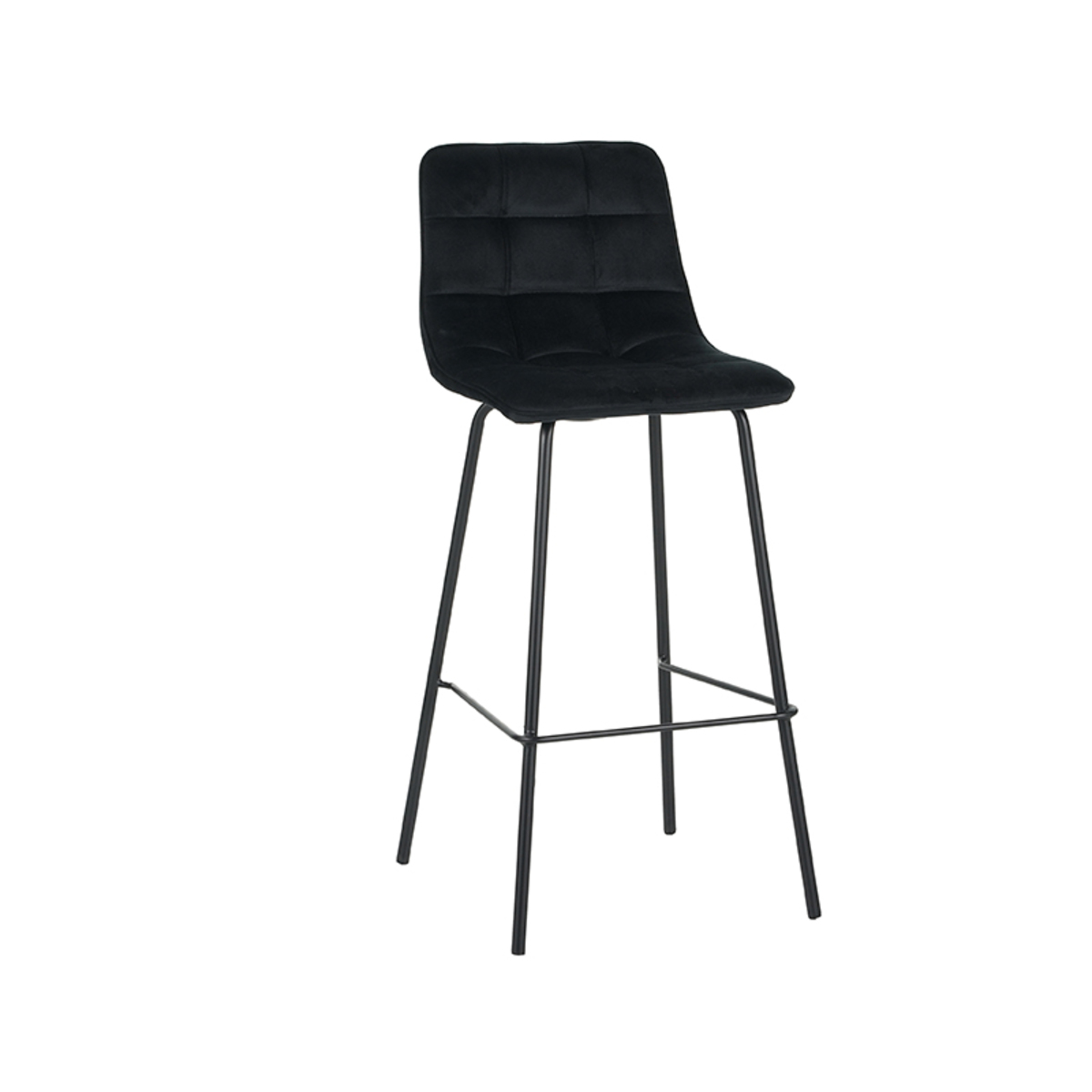 Barkruk I_Bistro - Zonder armleuning - Hoog - Zwart - Fluweel - Modern - LABEL51