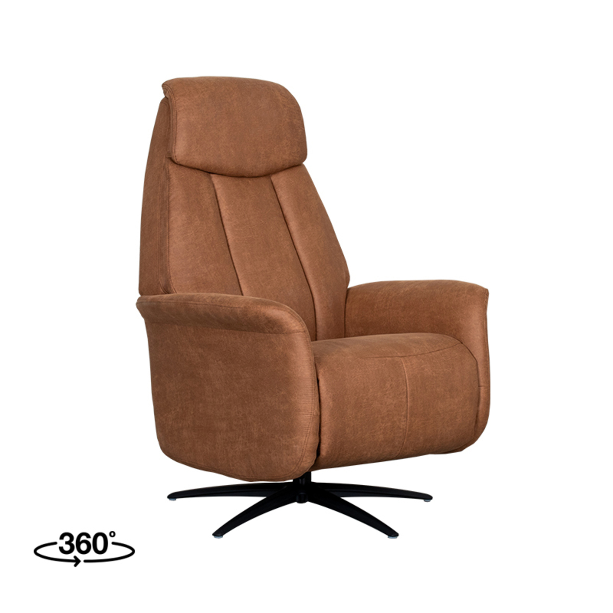 Fauteuil I_Oslo - Elektrisch - Armleuning - Cognac - Bruin - Micro Suede - Modern - LABEL51