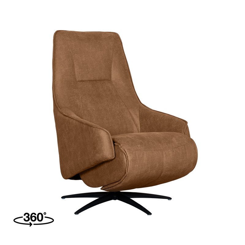 Fauteuil I_Odense - Elektrisch - Armleuning - Cognac - Bruin - Micro Suede - Modern - LABEL51