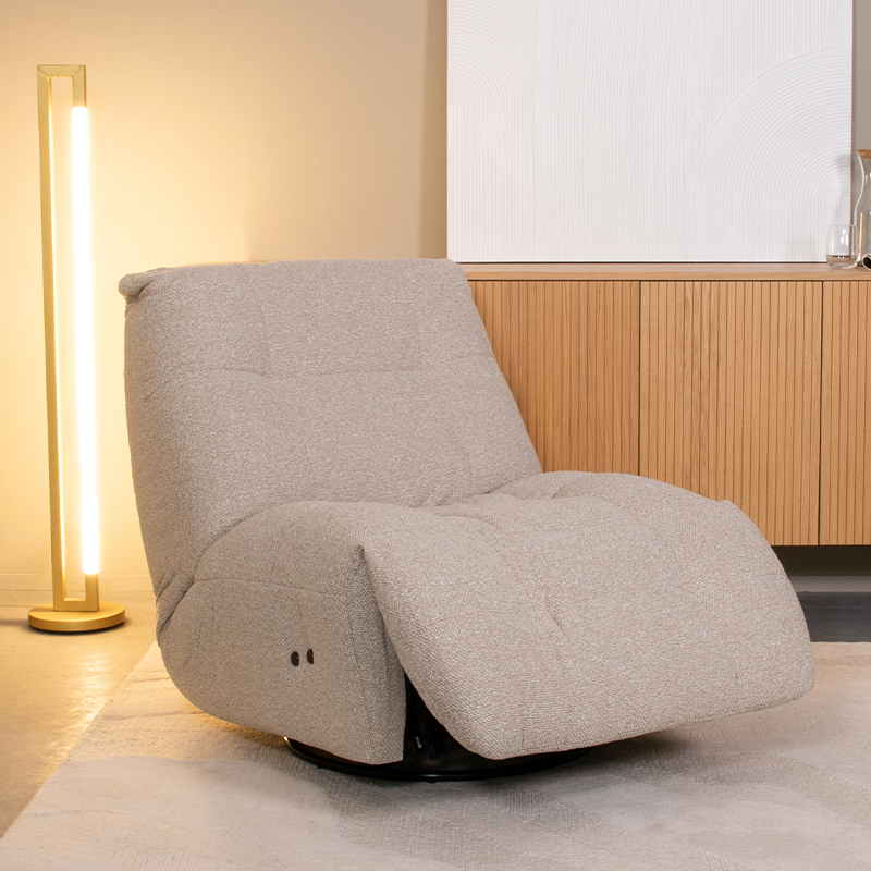 Fauteuil I_Relax and Recharge - Elektrisch - Zonder armleuning - Naturel Beige - Royal Boucle - Landelijk - LABEL51