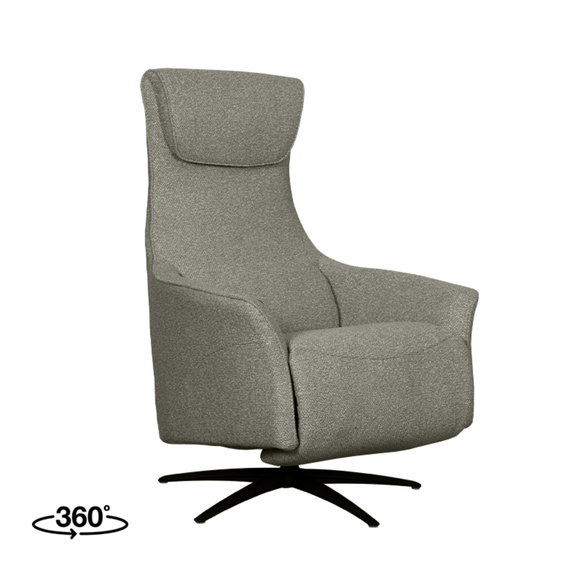 Fauteuil I_Lund - Elektrisch - Armleuning - Mushroom - Bruin - Royal Boucle - Landelijk - LABEL51