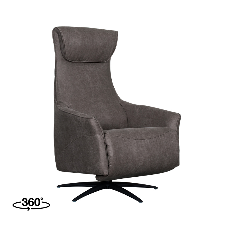 Fauteuil I_Lund - Elektrisch - Draaibaar - Armleuning - Antraciet - GRIJS - - Modern - LABEL51