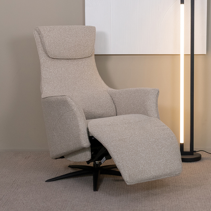 Fauteuil I_Lund - Elektrisch - Armleuning - Naturel Beige - Royal Boucle - Landelijk - LABEL51