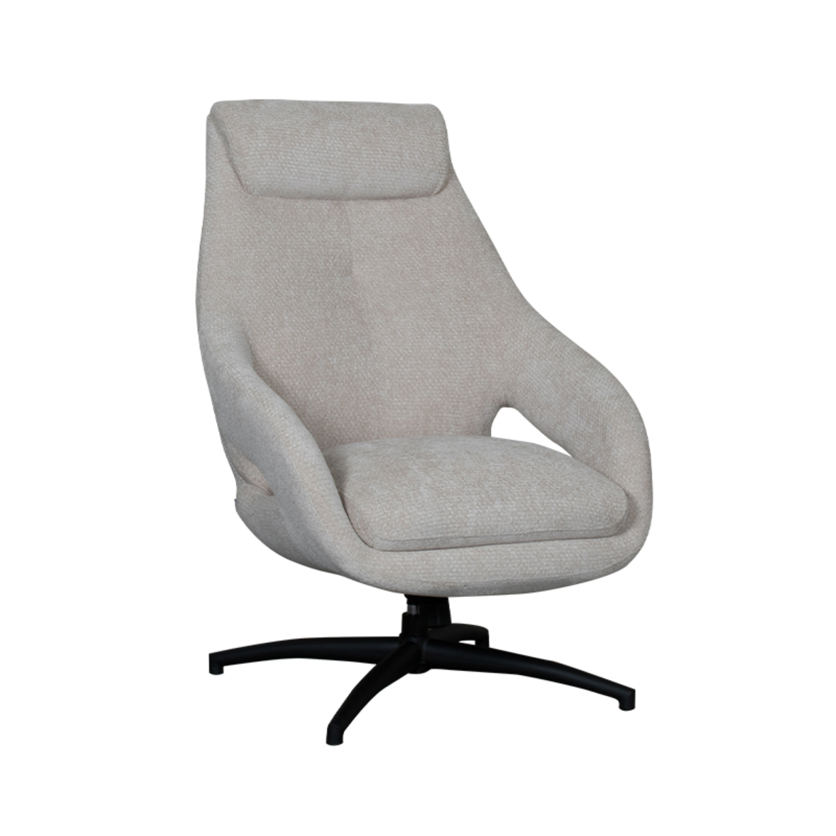 Fauteuil I_Maxwell - Draaibaar - Armleuning - Naturel Beige - Elite - Minimalistisch - LABEL51