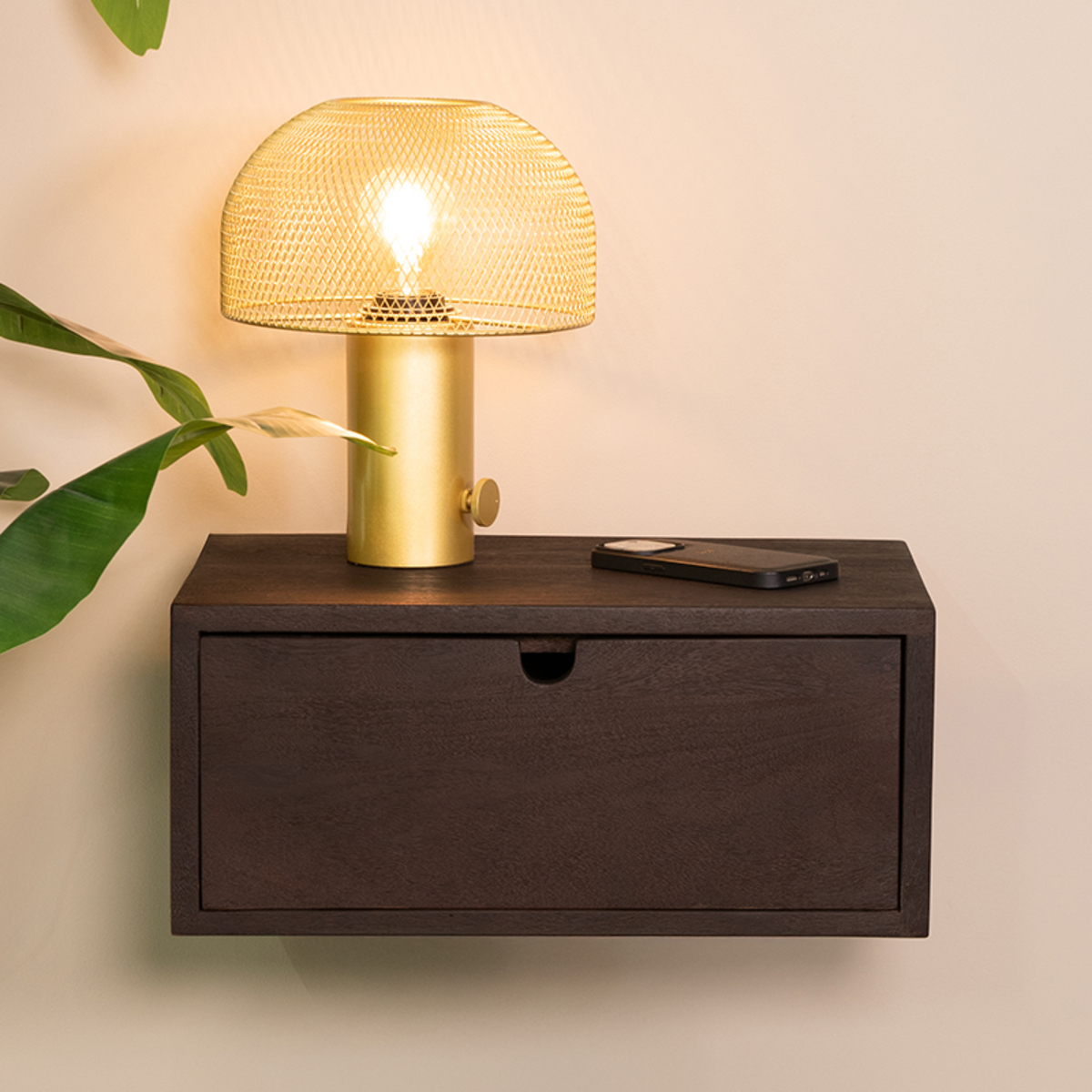 Wandplank I_Hover - Espresso - Bruin - Mangohout - Minimalistisch - LABEL51