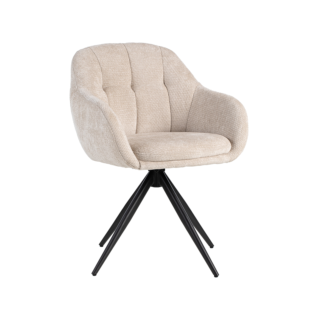 Eetkamerstoel I_Esma - Zonder armleuning - Naturel Beige - Elite - LABEL51