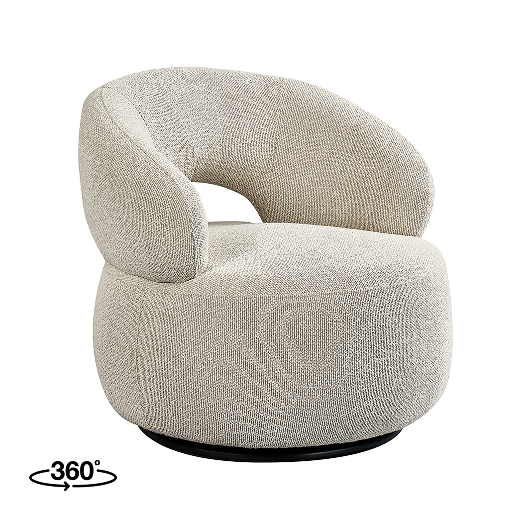 Fauteuil I_Nusenna - Zonder armleuning - Naturel Beige - Royal Boucle - LABEL51
