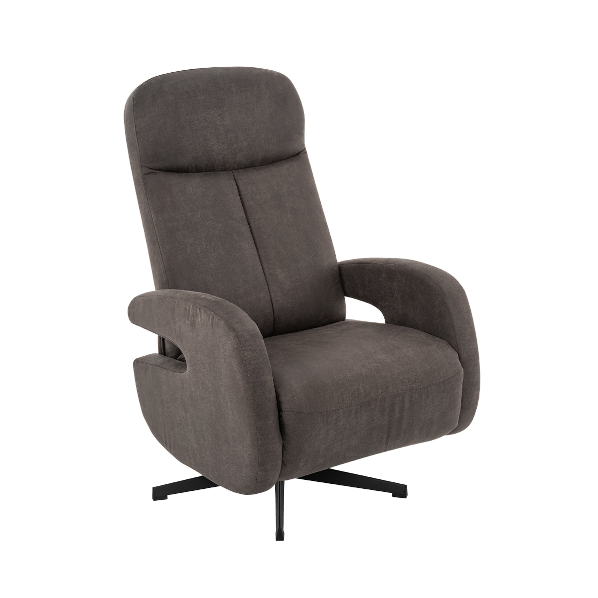 Fauteuil I_Esbjerg - Relaxfauteuil - Zonder armleuning - Antraciet - Grijs - Micro Suede - Modern - LABEL51