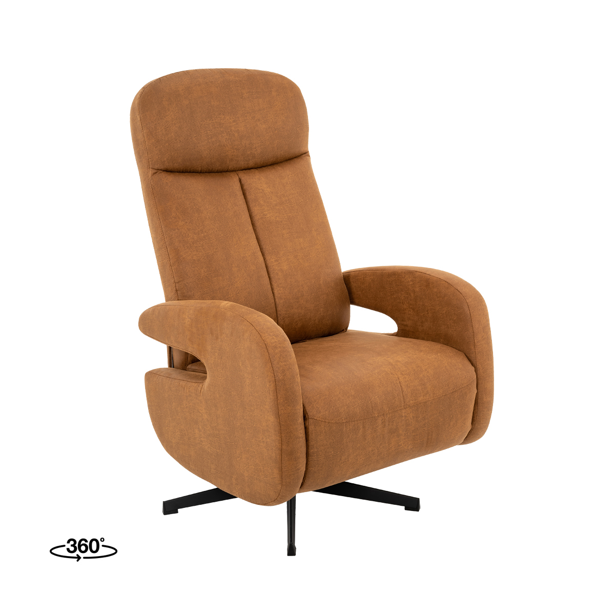 Fauteuil I_Esbjerg - Relaxfauteuil - Zonder armleuning - Cognac - BRUIN - - Modern - LABEL51