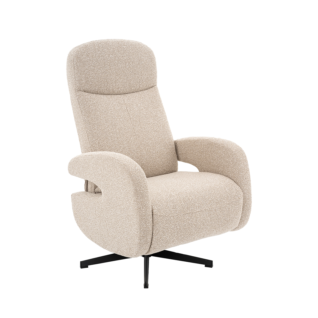 Fauteuil I_Esjberg - Relaxfauteuil - Zonder armleuning - Naturel Beige - Royal Boucle - Landelijk - LABEL51