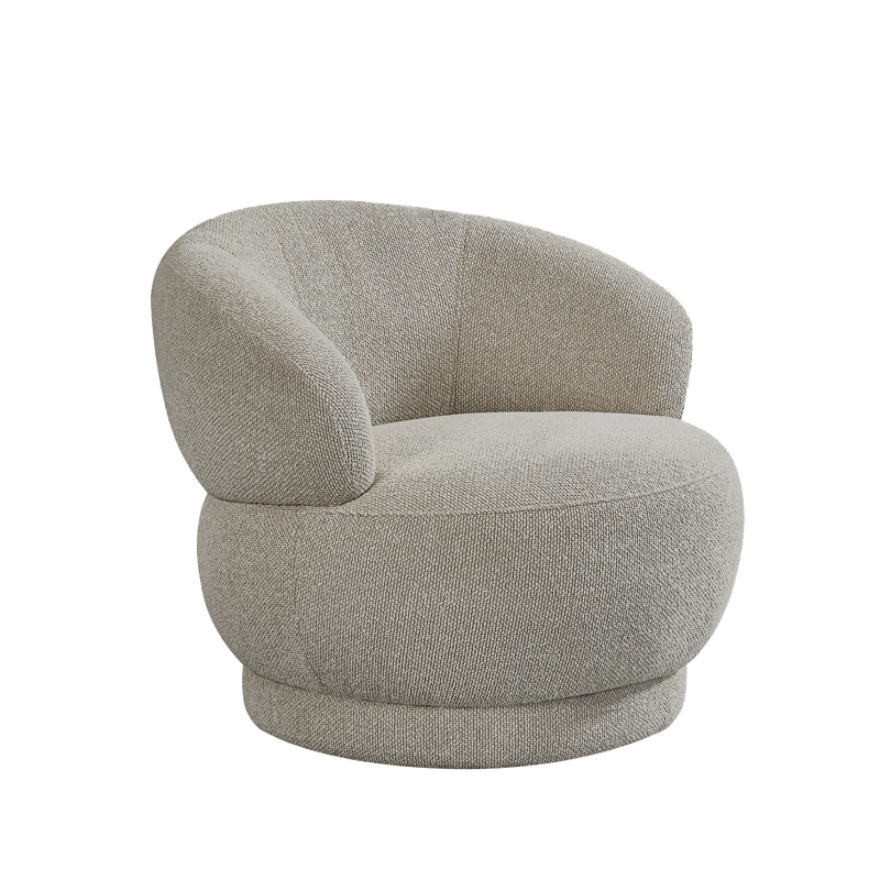 Fauteuil I_Alvito - Zonder armleuning - Mushroom - BRUIN - Royal Boucle - Landelijk - LABEL51