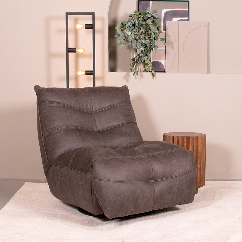 Fauteuil I_Powernap Station - Elektrisch - Zonder armleuning - Antraciet - Grijs - Micro Suede - Modern - LABEL51