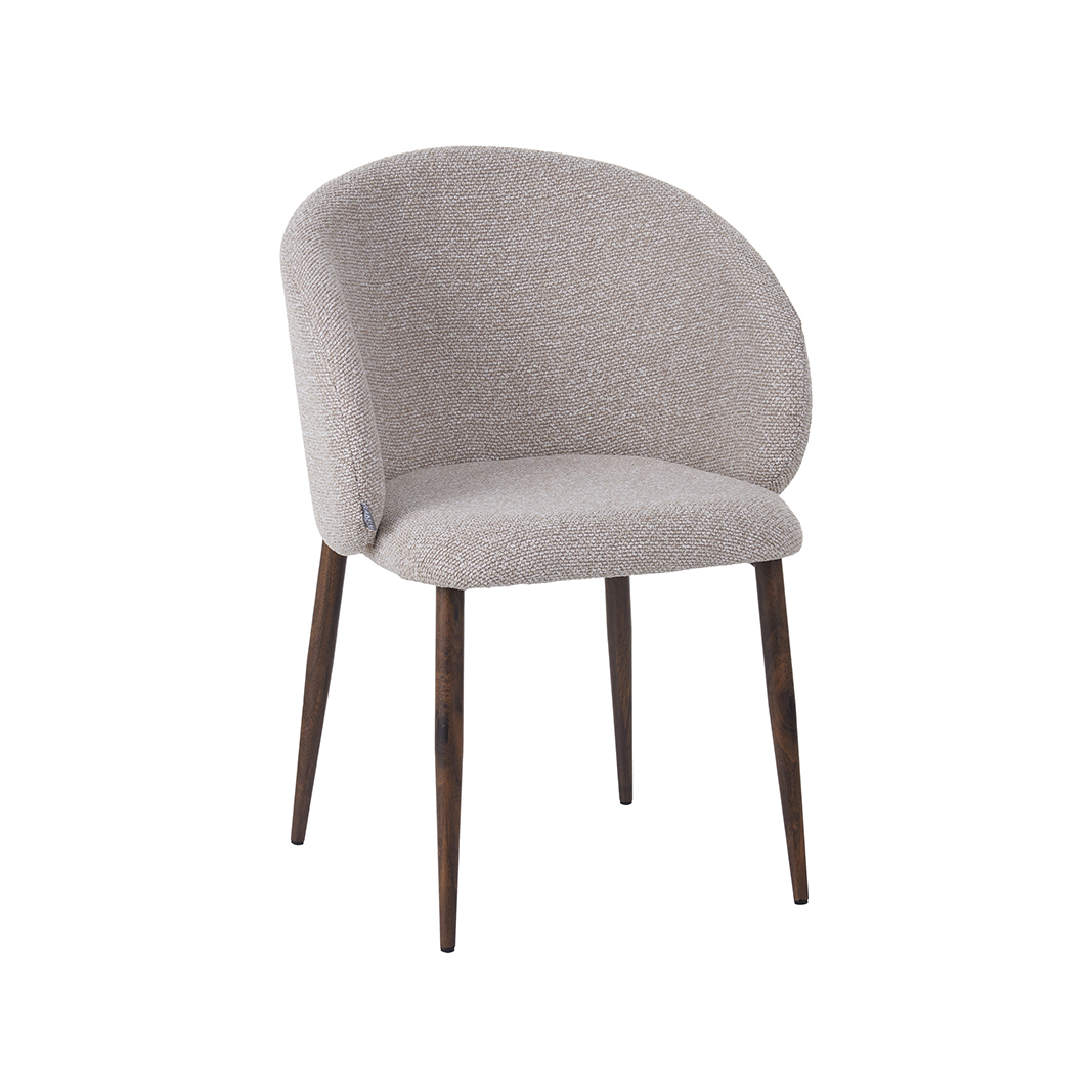 Eetkamerstoel I_Yuki - Zonder armleuning - Naturel Beige - Royal Boucle - LABEL51