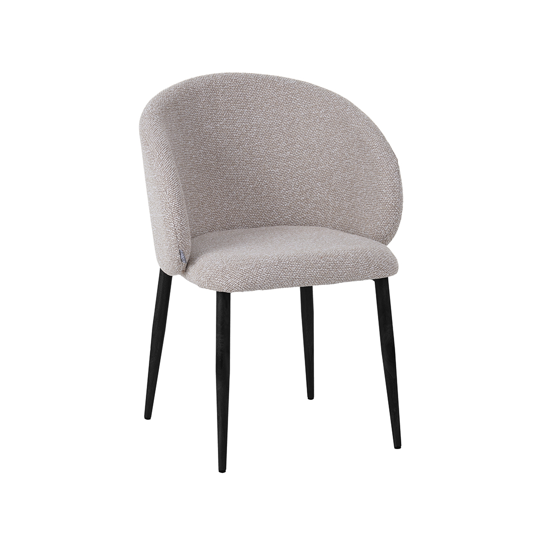 Eetkamerstoel I_Yuki - Zonder armleuning - Naturel Beige - Royal Boucle - Landelijk - LABEL51