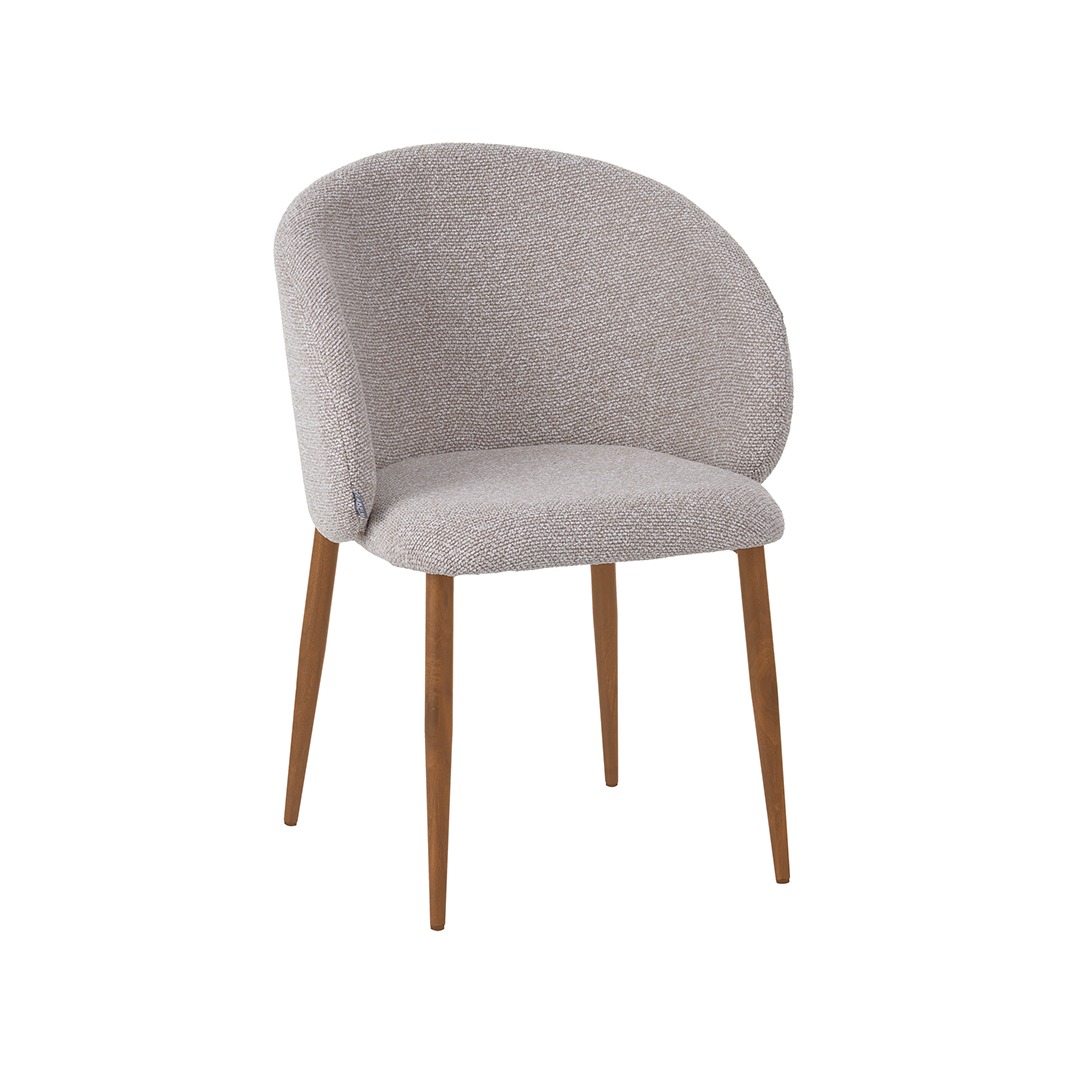 Eetkamerstoel I_Yuki - Zonder armleuning - Naturel Beige - Royal Boucle - LABEL51