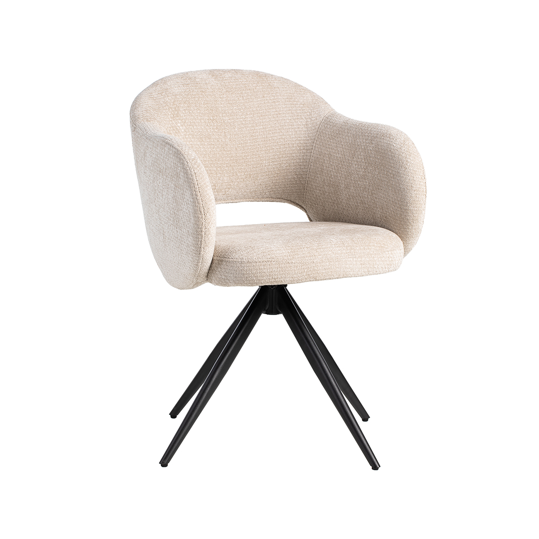 Eetkamerstoel I_Lela - Zonder armleuning - Naturel Beige - Elite - LABEL51