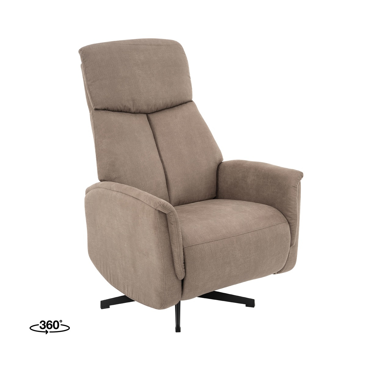 Fauteuil I_Aarhus - Elektrisch - Zonder armleuning - Taupe - BRUIN - Micro Suede - Modern - LABEL51