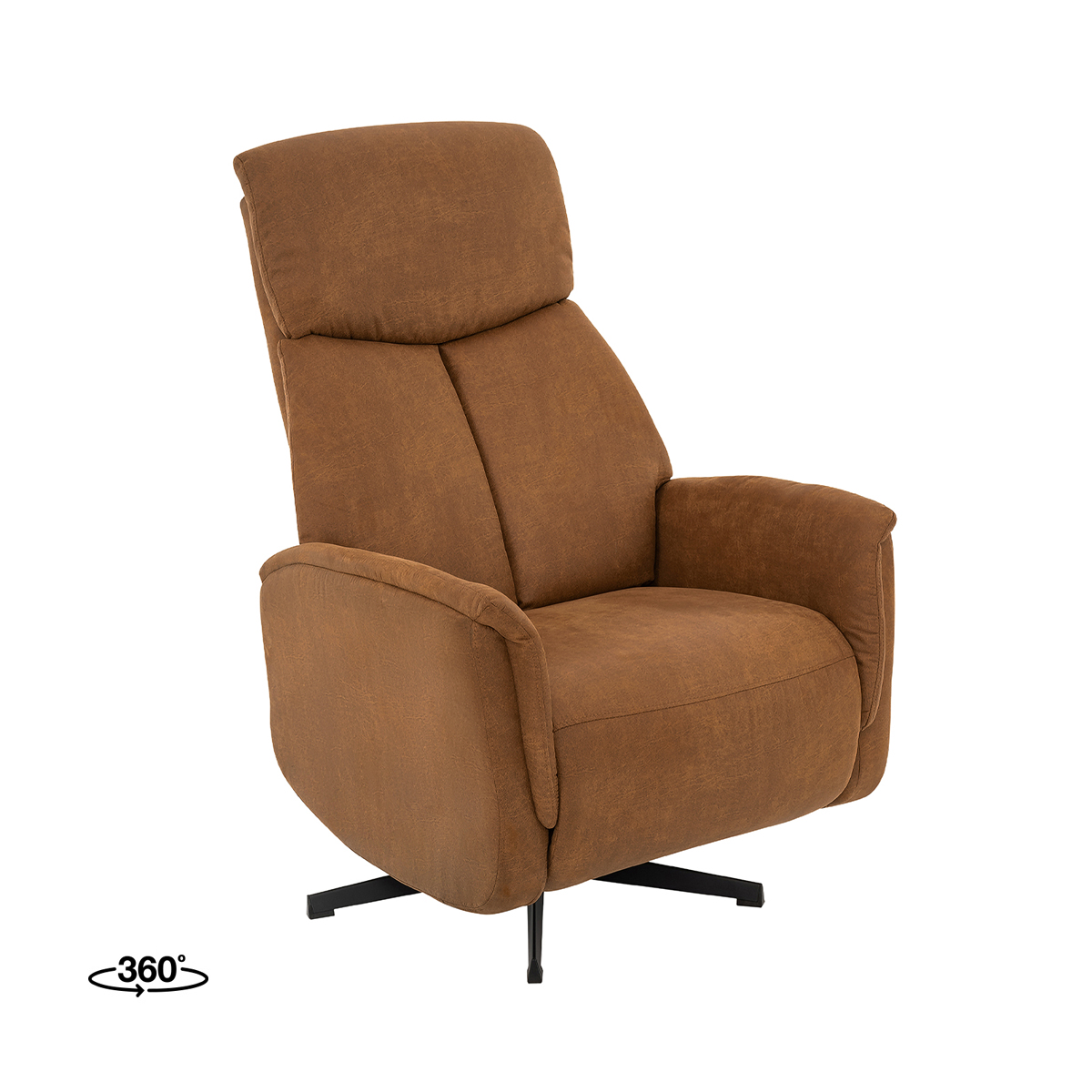Fauteuil I_Aarhus - Elektrisch - Zonder armleuning - Cognac - Bruin - Micro Suede - Modern - LABEL51