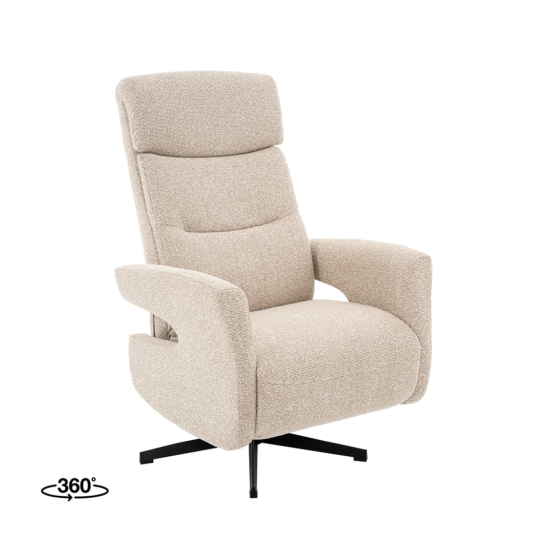 Fauteuil I_Tampere - Elektrisch - Zonder armleuning - Naturel Beige - Royal Boucle - Landelijk - LABEL51