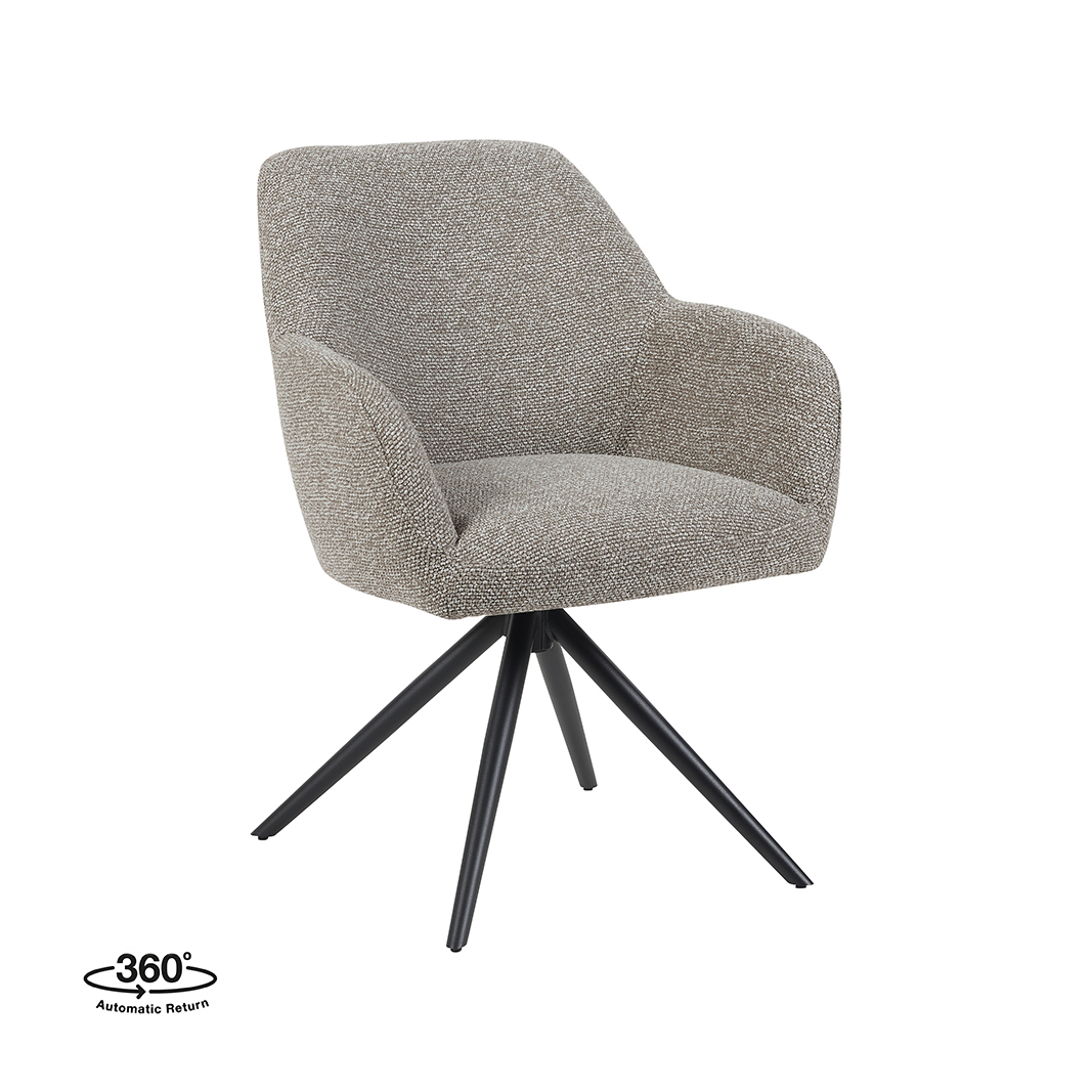 Eetkamerstoel I_Sayuri - Zonder armleuning - Mushroom - BRUIN - Royal Boucle - Landelijk - LABEL51