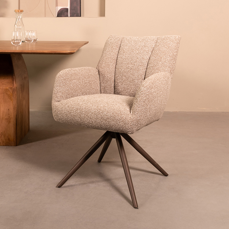 Eetkamerstoel I_Padua - Zonder armleuning - Mushroom - BRUIN - - LABEL51