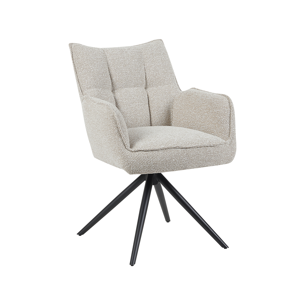 Eetkamerstoel I_Amalfi - Zonder armleuning - Naturel Beige - Royal Boucle - LABEL51