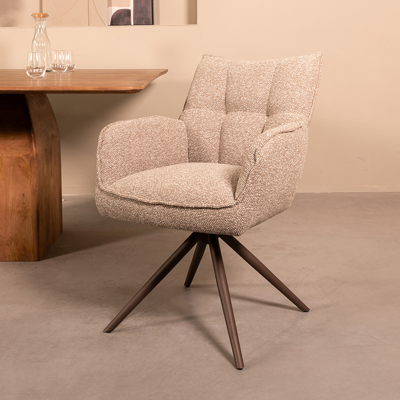 Eetkamerstoel I_Amalfi - Zonder armleuning - Mushroom - BRUIN - - LABEL51